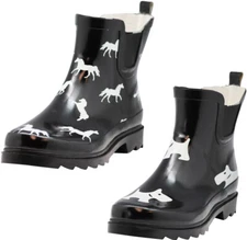 New Norty Women Low Ankle Rain Boots Rubber Snow Rainboot Garden Shoe Bootie