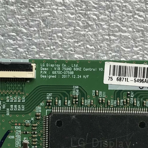 6870C-0759B V18 75UHD 60HZ T-con board 6870C 6870C 0759B For TV - Picture 5 of 6