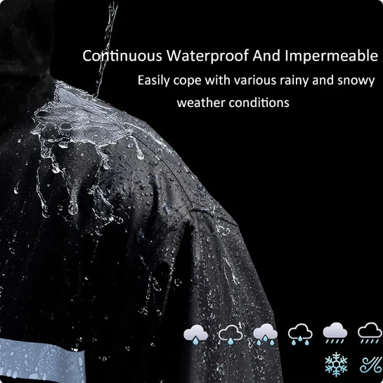 Traje de Lluvia para Hombres Mujeres Chaquetas Pantalón Equipo Reflectante Impermeable Moto Hivis Foto 4 de 4