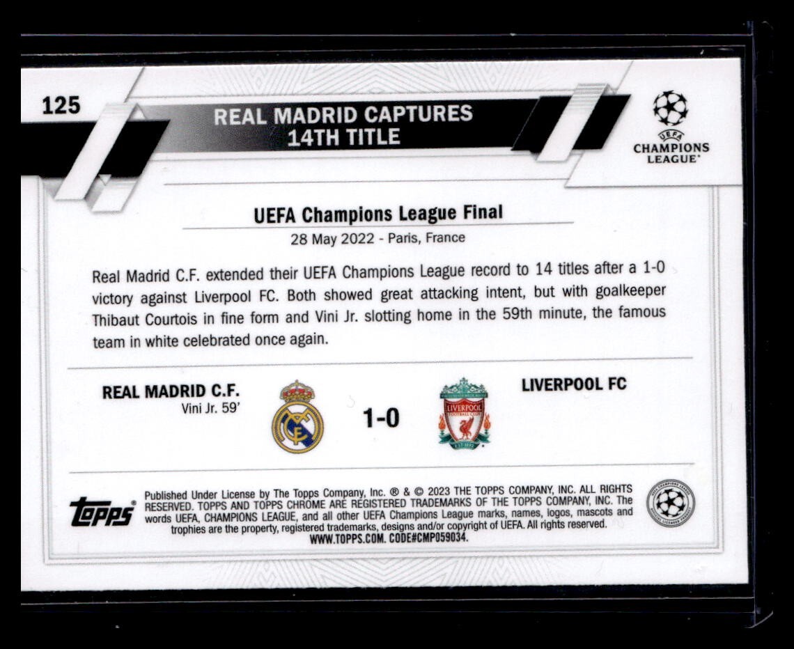 2022-23 Topps UEFA Club Competitions Title Winners Team Card Real