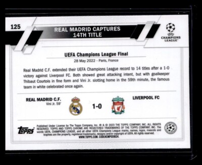 2022-23 Topps UEFA Club Competitions Title Winners Team Card Real