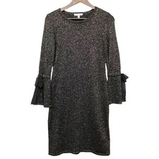 RSVP by Talbots Little Black Dress Size P Metallic Merino Wool Blend Fitted