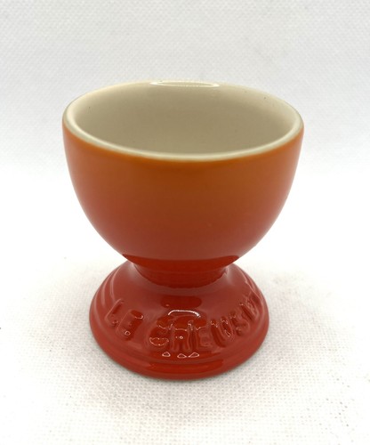 Le Creuset Stoneware Single Egg Cup Volcanic Orange Flame Easter Kitchen Decor