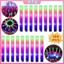 100PCS LED Foam Glow Sticks Party Wedding Flashing LED Light Stick Light-up Bar