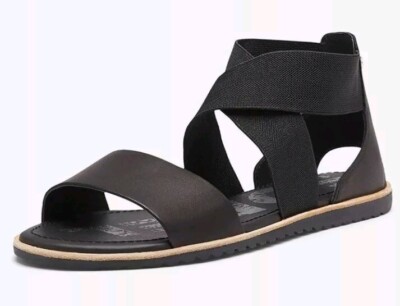 Brand New Sorel Womens Black Ella Sandal Cut Out Sandals