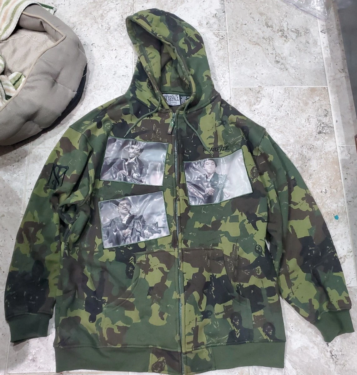 ULTRA RARE Y2K Scarface Hoodie Full Zip Bape Style Camouflage