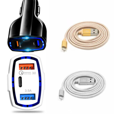 35 Watt Fast Charge Car Charger+Cable for iPhone 11/11 Pro/11 Pro  Max/X/XS/XR/6S