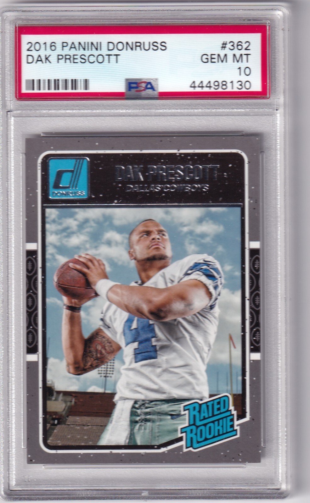 DAK PRESCOTT 2016 Donruss #362 PSA 10 Gem Mint Rated Rookie RC Cowboys