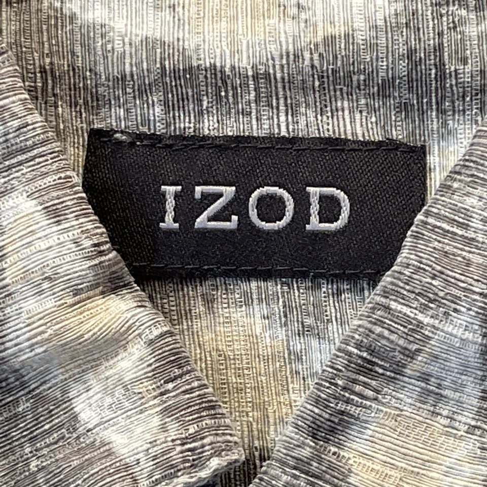 Camisa Hawaiana IZOD Para Hombres Manga Corta Verde Abotonada 100% Seda Usada en Excelente Condición Camisa Informal Foto 4 de 4