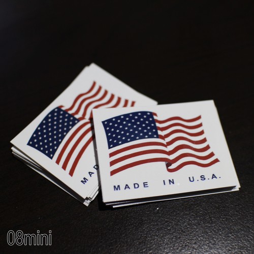 200 pcs 2" X 1.5" MADE IN USA AMERICA US FLAG SHIPPING PACKING STICKER LABEL - Picture 2 of 2