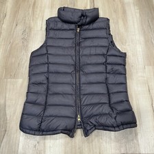 Women’s Closed Vest Puffer Feather Blend Size Medium M Gray Grey