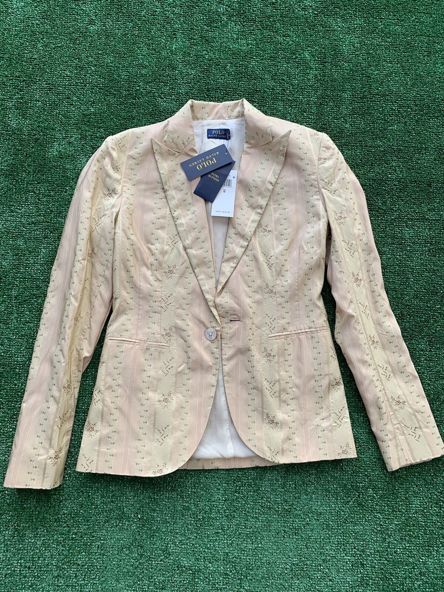 ボトムスその他 Polo Ralph Lauren Cropped Linen Blazer With Floral NWT Polo Ralph Lauren Silk Blend Floral Striped Blazer Tan