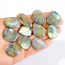 11Pcs 384Ct Natural Labradorite Briolette Loose Gemstone Lot 28x18-34x26mm #2836