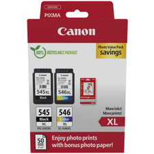Canon PG545XL Black & CL546XL Colour Photo Value Pack For PIXMA MG2450 Printer
