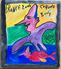 JABER Acrylique, feutre sur papier art brut/Outsider Circa 2004