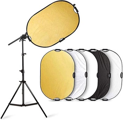 Selens Photo Studio Light Reflector + Panel Holder Boom Arm with Light Stand 2M