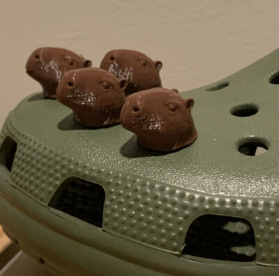 Capybara Charms For Crocs 3D Printed 4 Piece Set, Meme