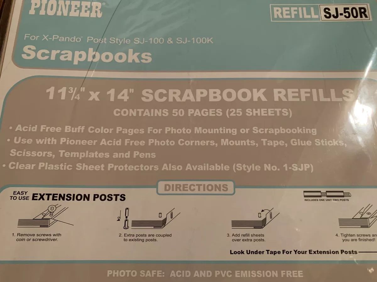 Jumbo Scrapbook With Buff Colored Paper, 50 Sheets Photo Album, Refillable,  Pioneer SJ-100 New NOS 
