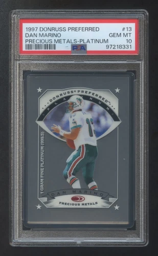PSA 10 DAN MARINO 1997 DONRUSS PREFERRED PMG Precious Metal Gem PLATINUM SSP HOF