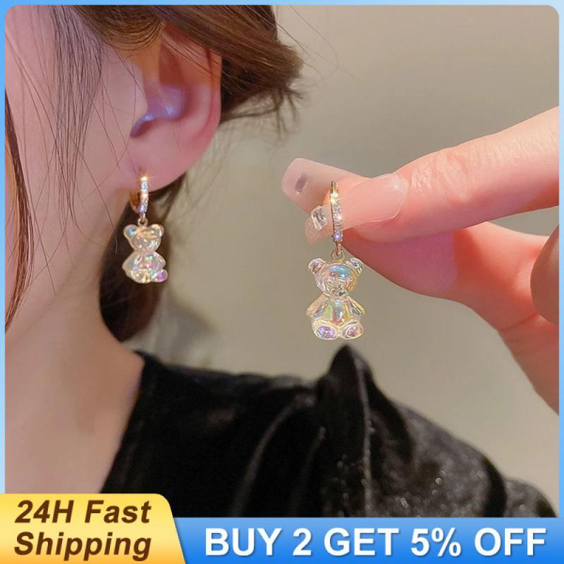 Cute Candy Bear Dangle Earrings Women Rainbow Bunny Duck Stud Earrings Fashion E