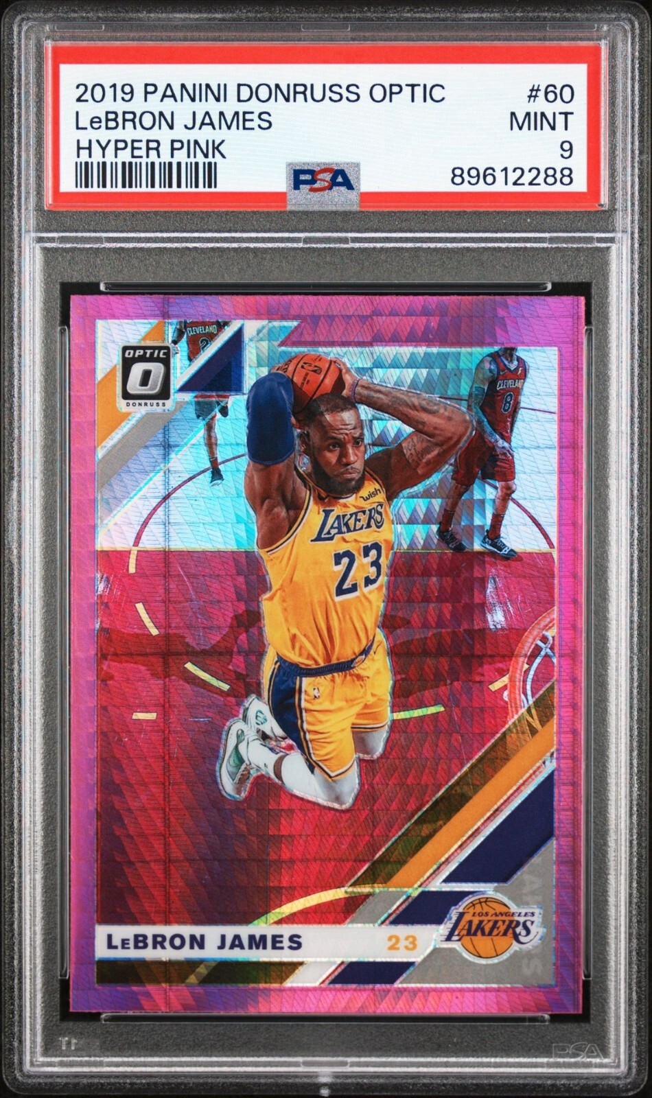 LeBron James 2019 Donruss Optic Hyper Pink #60 Los Angeles Lakers PSA 9 MINT