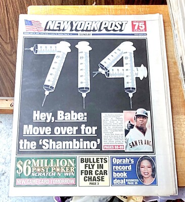 Barry Bonds Hits 714 Paul McCartney Heather Mills Ny Post Newspaper May 21 2006