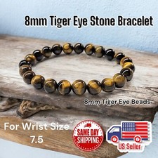 Tiger Eye Natural A  8mm 7.5  Spirutual Healing Beaded Bracelet