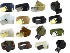 Belt Vintage Classic Sport Fashion Military USMC Style Chrome Black Flip Buckle