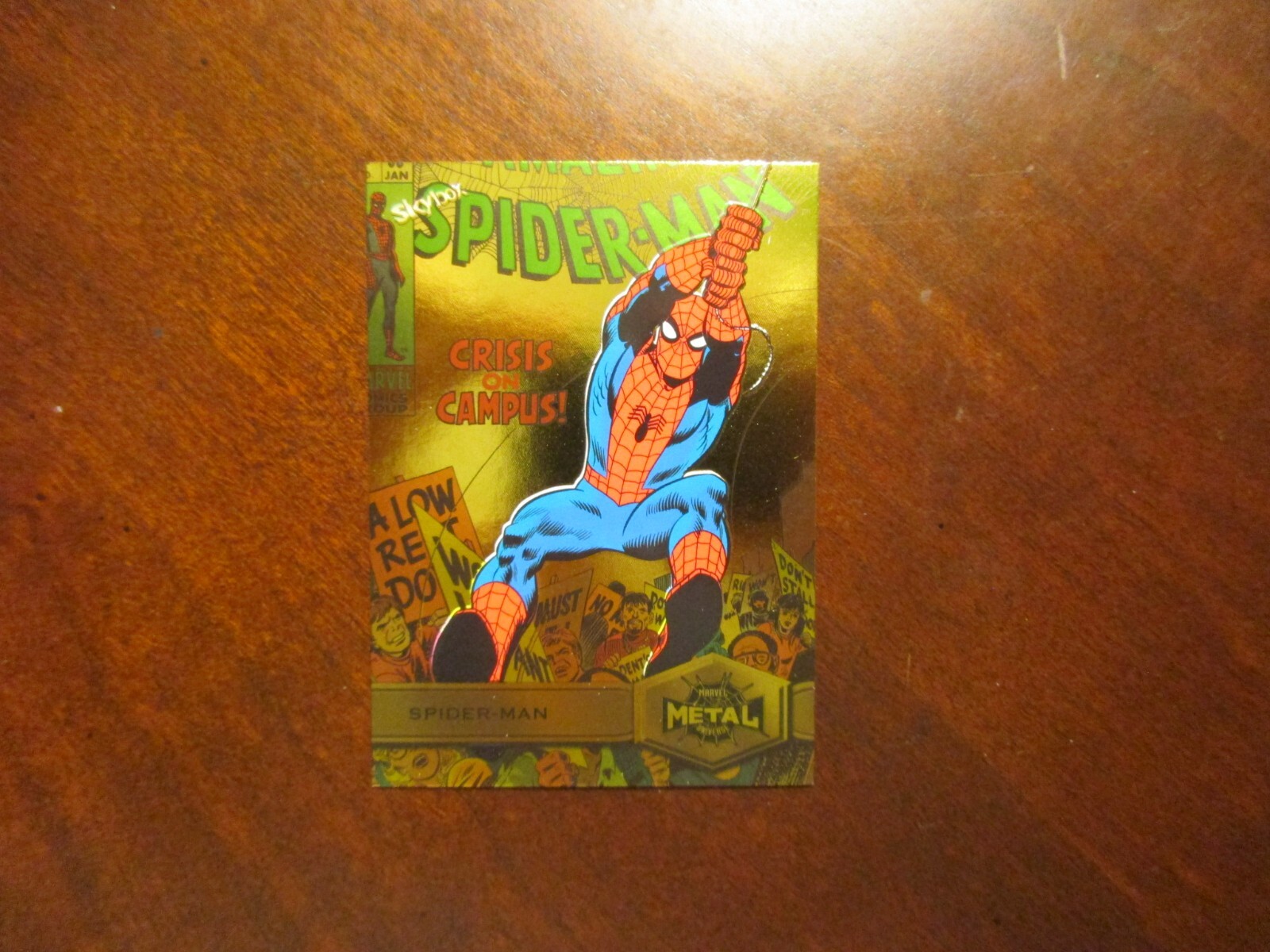 2021 UD Marvel Spider-Man Metal Universe SPIDER-MAN High Gold Light FX # 164