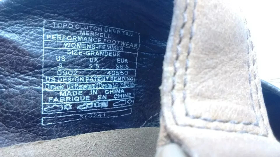 Merrell Topo Clutch Deer scarpe sandalo donna pelle marrone Mary Jane Mule 8M 38 5