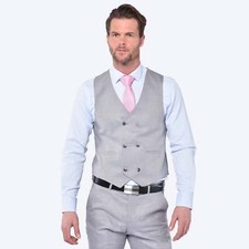 Image of Mens Wedding Office Business Dinner Prom Groom SlimFit Double Breasted Waistcoat
