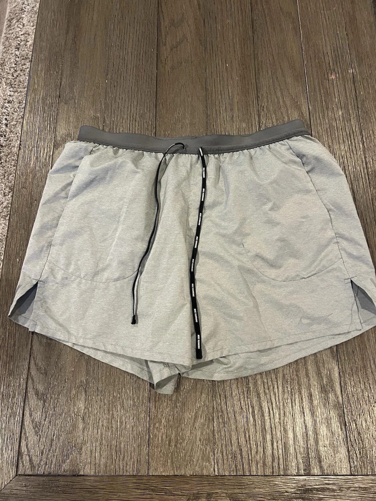 Mens Nike Lined Running Shorts Large Gray L