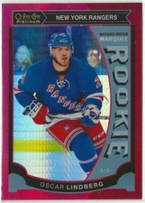 2015-16 O-Pee-Chee Platinum Marquee Rookies Red Prism #M34 Oscar Lindberg 15/149
