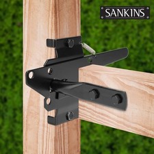 Heavy Duty Self-Locking Gate Latch for Wooden and PVC Fence, Black