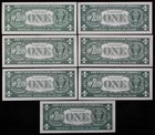Old Money LOT of 7 1957 plain/A/B $1 Silver Certificates XF/AU AA0594 — photo 2