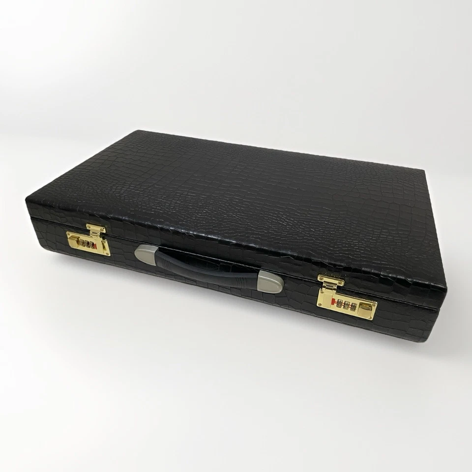 Handmade Khatam Backgammon & Chess Set Inlaid Folding Wooden Board with Case 03 - Image 4 of 4