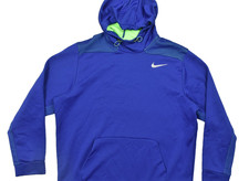 Nike Therma-Fit Hoodie Mens XXL Blue Athletic Training Pullover Sweatshirt