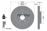 2X Textar Bremsscheibe 92299403 Passend FüR Nissan