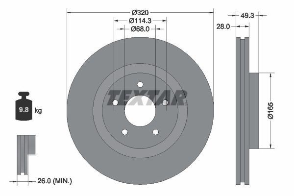 2X Textar Bremsscheibe 92299403 Passend FüR Nissan-image