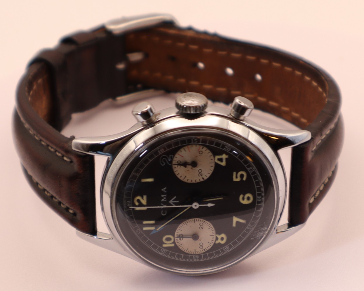 Vintage CYMA Military Chronograph A-7 Navigation Hack – Serviced