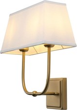 PERMO Transitional Double Sconce 2 Lights Indoor Sconce Wall Lighting with Wh...