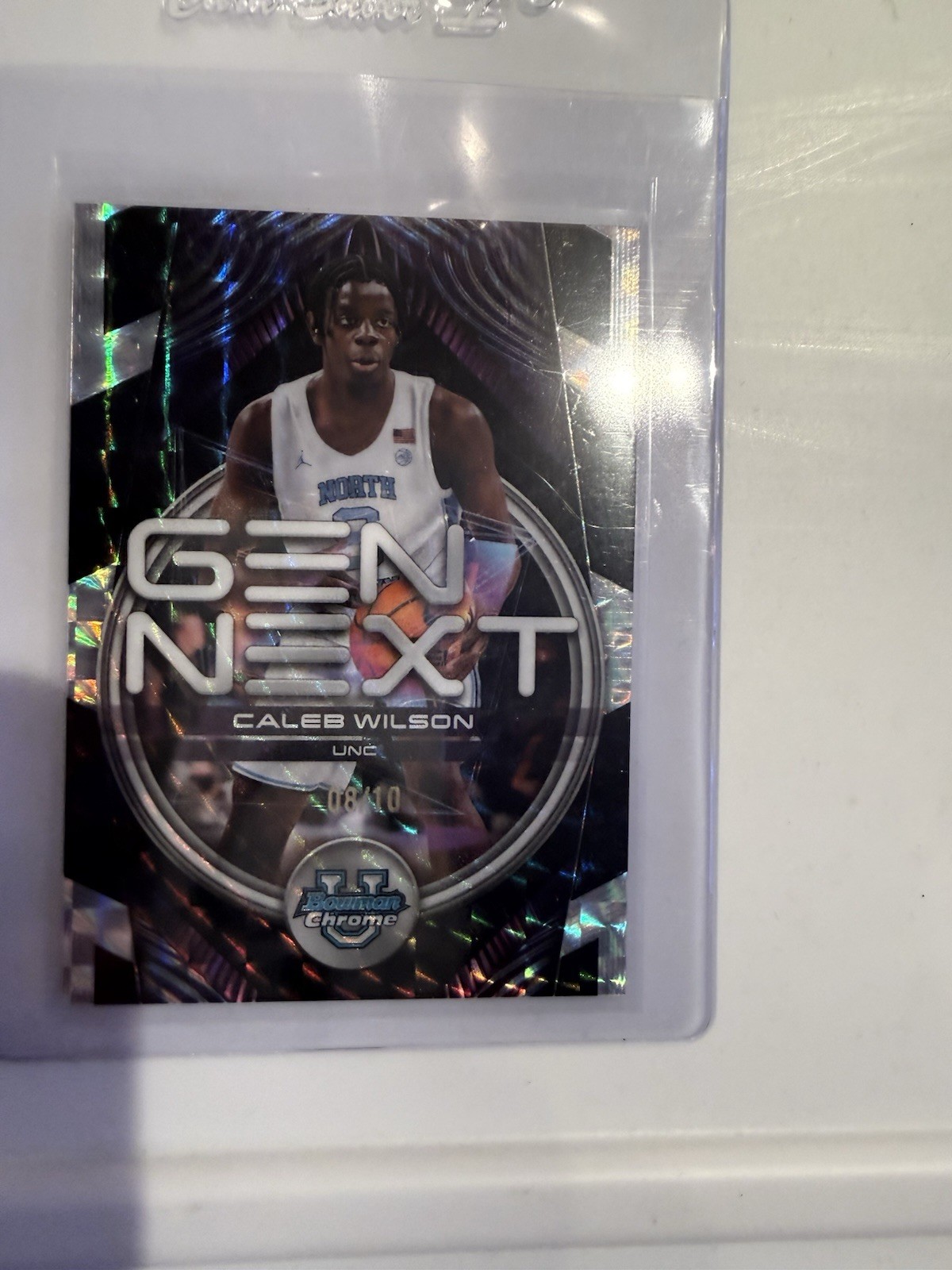 CALEB WILSON 2025-26 BOWMAN CHROME #GN-9 GEN NEXT BLACK GEOMETRIC REFRACTOR 8/10