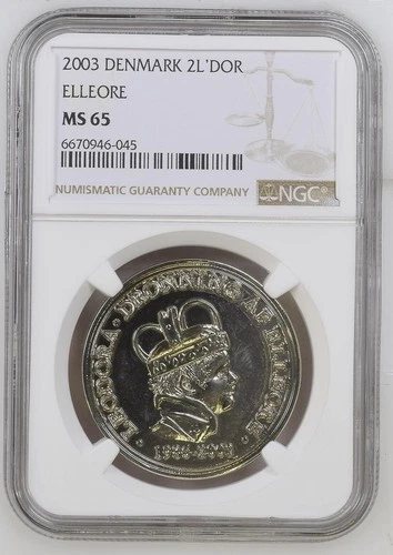Denmark Elleore Local Currency 2L'Dor 2003 MS 65 NGC Certified