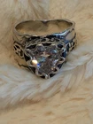 Vintage Sterling Silver Chunky Clear Stone Ring Size 8.25 Israel