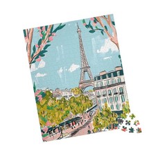 Paris Eiffel Tower Illustration Puzzle  520 Piece Jigsaw, France, French Decor