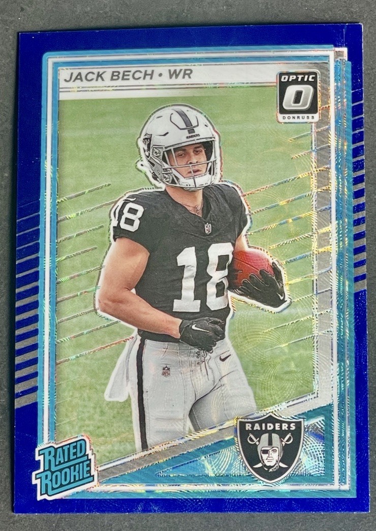 2025 Donruss Jack Bech Rated Rookie Blue Scope Optic Preview RC #320 Raiders