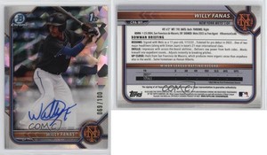 2022 Bowman Chrome Prospect Auto Atomic Refractor /100 Willy Fanas #CPA-WF Auto