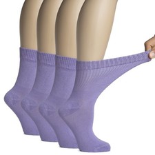 Women Soft Bamboo Diabetic Crew Thin Casual Socks, 4 Pairs, by Hugh Ugoli