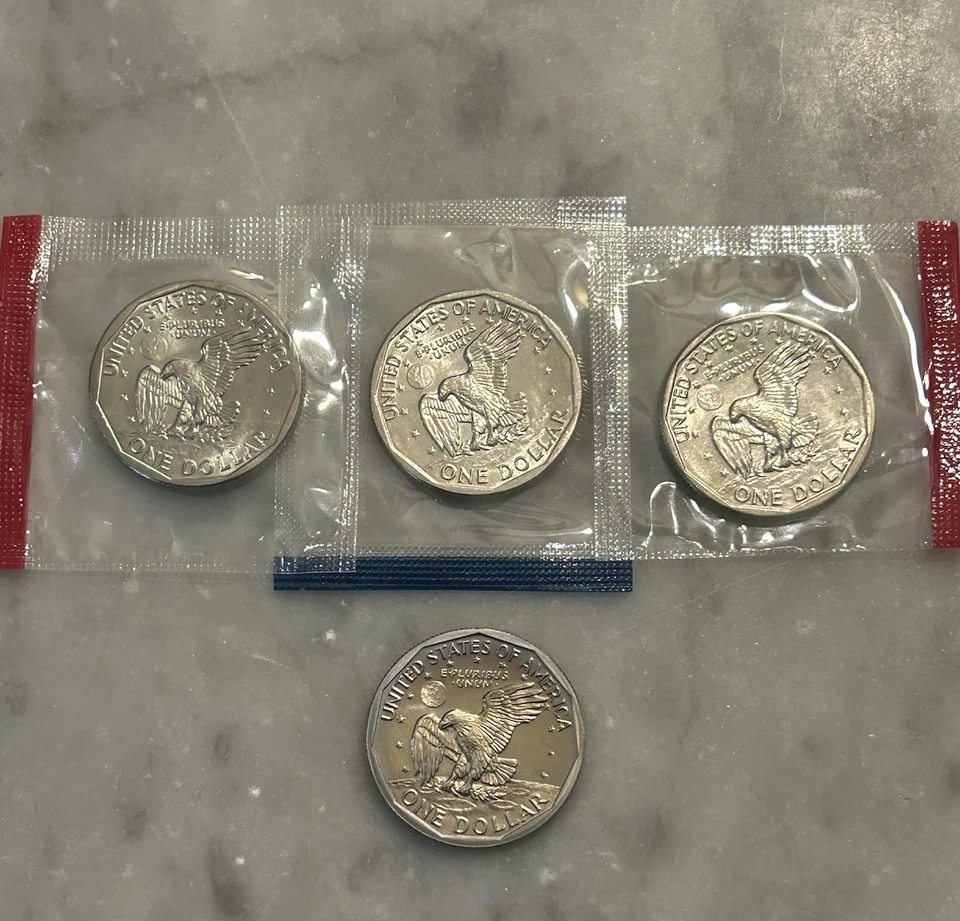 1981 P D S S Susan B Anthony Proof & BU - 4 Coin  Set / Lot - Mint Cello - Image 3 of 4