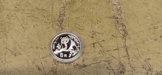 China 1993 5 Yuan 1/2 Unze Silber Panda